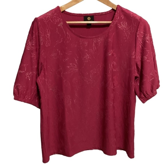 Jm Collection Womens Pink Textured Glitter Floral XL petite - Picture 2 of 8